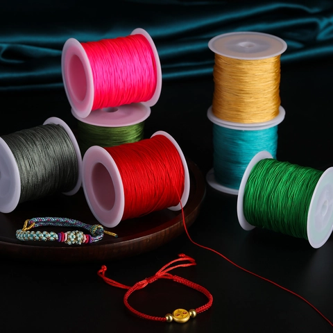 Nylon Beading Cord For DIY Jewelry Making Thin Handwoven String For Necklace Pendant Red Rope Chinese Knot DIY Accessories