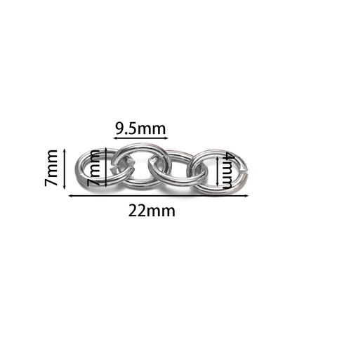 Iron Four-Section Chain DIY Jewelry Connector Electroplated Keychain Extension Finding Oval Link Metal Accessory