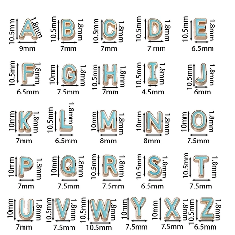 10mm Alloy Color Enamel A-Z Letter Beads For DIY Jewelry Making Spacer Beads Handcrafted Bracelet Necklace Phone Chain Pendants