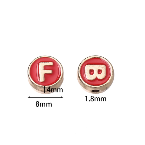 Perles Alphabet Rondes En Alliage Émail Breloques Lettres Capitales Pour Fabrication De Bijoux DIY Bracelet Collier Boucle D'oreille Accessoire