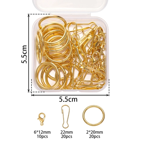 Iron Jewelry Making Supplies Kit Lobster Clasps Open Jump Rings Gourd Pins With Plastic Storage Box For Handmade DIY Crafts