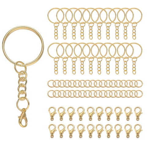 Metal Keychain Ring With Lobster Clasp And Open Jump Rings DIY Jewelry Making Findings Kit For Handbags Bag Accessories