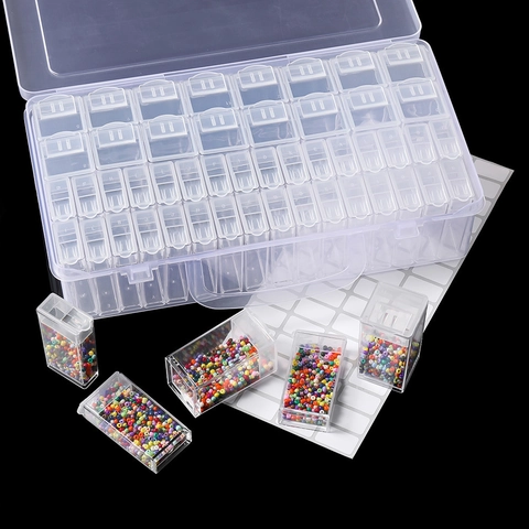 Transparent PP Plastic Dustproof Storage Box With Grid Dividers For DIY Jewelry Accessories Beads And Craft Material Organizer