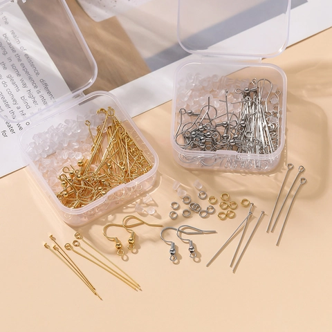 Fournitures de Bijouterie DIY Crochets de Boucles d'Oreilles en Cuivre Anneaux Ouverts Tiges T Tiges à Oeil Accessoires