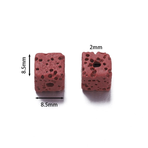Cubic Lava Stone Beads Natural Porous Volcanic Rock Square Loose Beads Lacquered Aromatherapy Diffuser DIY Jewelry Accessories