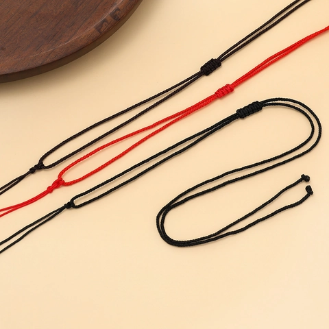 Handgemaakt Gevlochten Kettingkoord Verstelbaar Touw Voor DIY Sieraden Hanger Kettingen Eenvoudige Minimalistische Stijl Rood Zwart Koffie