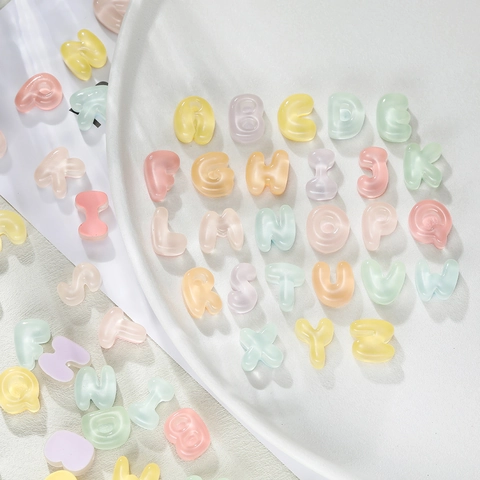 DIY Resin Alphabet Letter Beads Mixed Colors Macaron Earth Tones Beads For Jewelry Making Phone Case Decor Craft Supplies