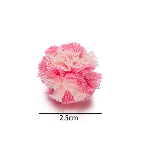 Mini Pompons en Maille Bicolore Dentelle Tulle Balles Pour Enfants DIY Accessoires Cheveux Vêtements Artisanat Fournitures Décoratives
