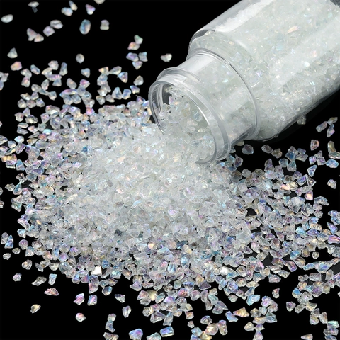 30g Gebroken Glas Aurora Stenen Irritante Kristallen Voor Nail Art Decoratie DIY Ambachten Hars Vulling Decoratieve Stenen