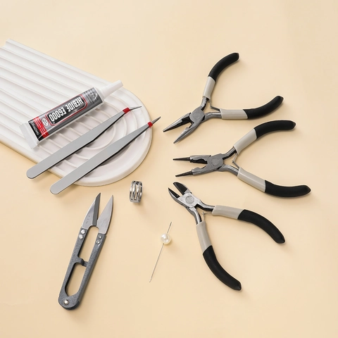 Professional Jewelry Making Tool Set Including Pliers Tweezers Glue Scissors Ring Opener For DIY Crafting Jewelry Repair Hand Tools