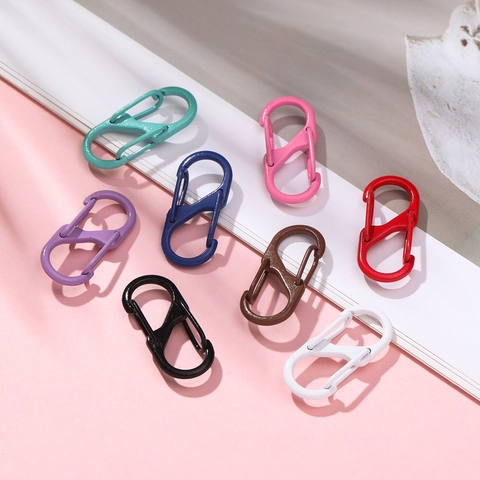 Legierung Lackiert Doppelkopf S-Typ Karabiner Feder Schnalle Für DIY Handgemachte Tasche Puppe Schlüsselanhänger Zubehör Haken