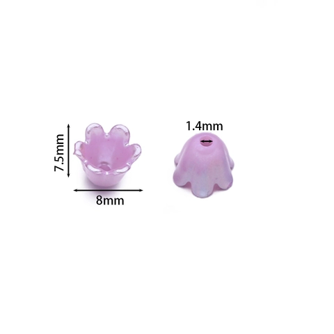 Perline di Muguet in Perla Artificiale ABS Perline Distanziatrici a Forma di Fiore Pastel per Creazione di Gioielli DIY Collane Orecchini Accessori