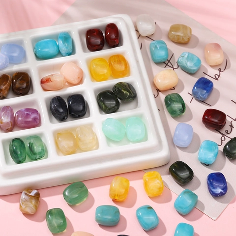 Acrylic Imitation Stone Colored Marble Pattern Irregular Loose Beads DIY Handmade Bracelet Necklace Jewelry Accessories