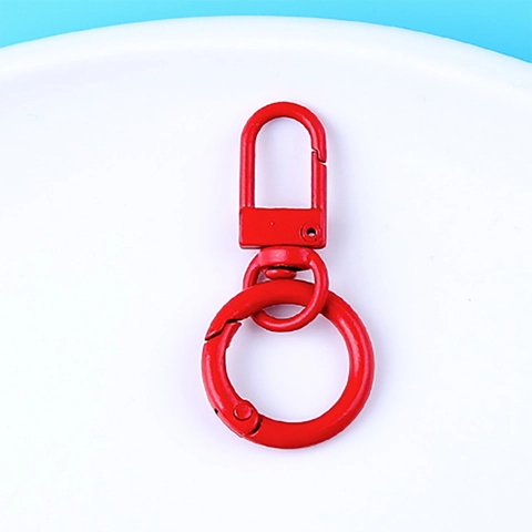 Zinc Alloy Colorful Baking Paint Lobster Clasp With Round Spring Ring For DIY Keychain Making Bag Pendant Jewelry Hardware Accessory