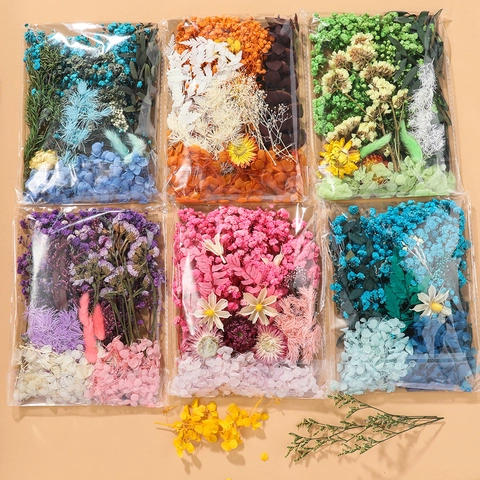 Natural Dried Flower Material Kit For DIY Candle Making Scented Wax Resin Craft Mother's Day Decoration Botanical Floral Pack