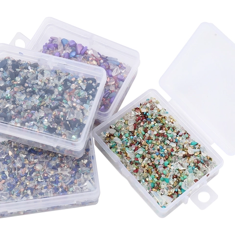 Irregular Glass Crushed Stones Boxed Crystal Glass Slag For DIY Crafts Nail Art Decoration Filling Landscaping Multi Color