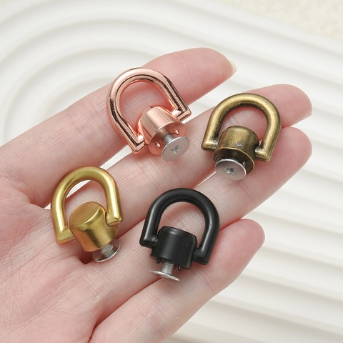 Remache de Tornillo con Anillo en D de Aleación para Correa de Bolso Accesorio de Hardware DIY Colores Metálicos Conector