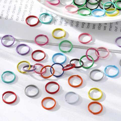 Painted Iron Double Jump Rings Open Split Rings For DIY Jewelry Making Keychain Necklace Connector Handicraft Accessories
