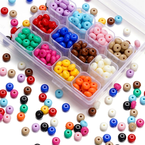 Acrylic Candy Color Flat Round Beads 8mm Rondelle Spacer Beads For DIY Handcrafted Necklace Bracelet Jewelry Making