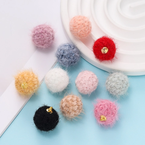 Faux Nertsbont Pompom Bedeltjes Met Metalen Hangers DIY Handgemaakte Ambachtelijke Sieraden Maken Benodigdheden Voor Oorbellen Sleutelhanger Decoratie