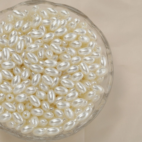 ABS Artificial Pearl Rice Beads Oval Loose Beads For DIY Jewelry Making Earrings Clothing Craft Accessories