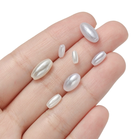 ABS Artificial Pearl Rice Beads Oval Loose Beads For DIY Jewelry Making Earrings Clothing Craft Accessories
