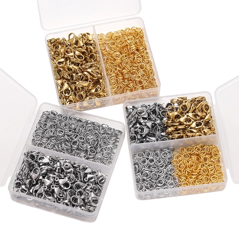 RVS Karabijnsluiting En Open Buigring Sieraden Maken Kit DIY Hobbybenodigdheden Met Opbergdoos Voor Dames Heren