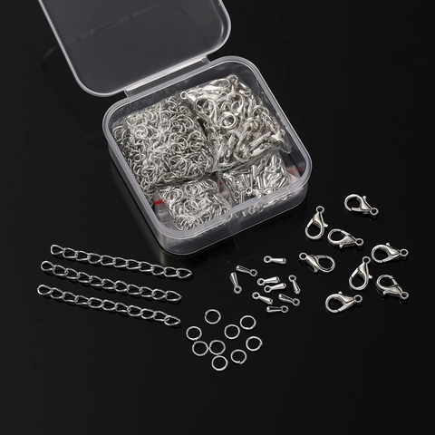 DIY Jewelry Making Kit Gold Silver Lobster Clasps Open Jump Rings Eye Pins Ball Head Pins Earring Findings Jewelry Connector For Handmade Craft