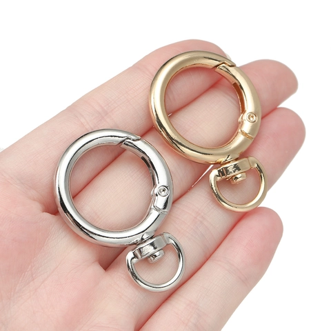 Zinc Alloy Swivel Spring Ring Clasp Round O-Ring Buckle For Bag Keychain DIY Jewelry Making Hardware Accessories