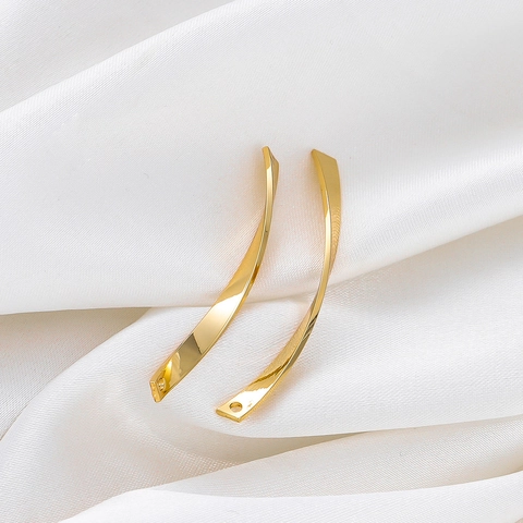 Handgemaakte DIY Koper Vergulde Gedraaide Staaf Golfcurve Hangers Voor Sieraden Maken Oorbel Accessoires Onderdelen