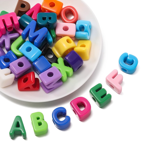 Colorful Acrylic Large Hole Alphabet Beads Number Beads For DIY Bracelet Necklace Making Crafting Jewelry Accessories