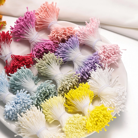 Stami di Fiori Artificiali Opachi a Doppia Punta Per Produzione Floreale DIY Accessori Capelli Scrapbooking Fai Da Te