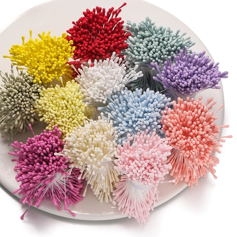 Stami di Fiori Artificiali Opachi a Doppia Punta Per Produzione Floreale DIY Accessori Capelli Scrapbooking Fai Da Te