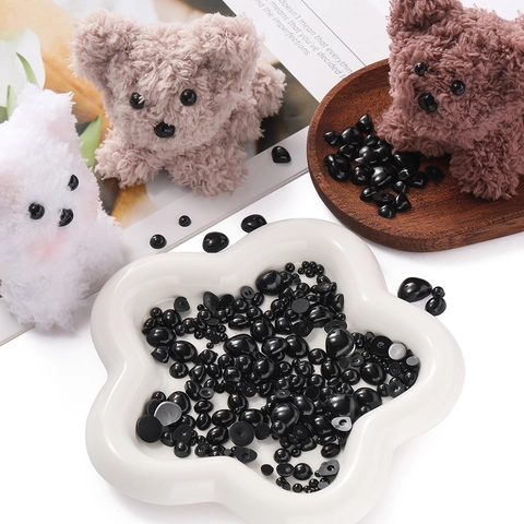 Polished Black Acrylic Safety Eyes And Triangle Noses For DIY Doll Making Handmade Plush Toy Craft Accessories