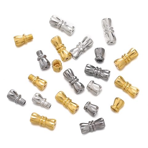 Copper Screw Spiral Clasps For Necklace Bracelet Jewelry Making DIY Accessories Peanut Shape Metal Connectors Gold Silver Gun Grey