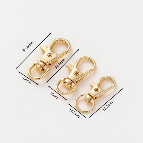 Copper Swivel Lobster Clasp Snap Hook For DIY Jewelry Making Keychain Bag Accessories Electroplated Buckle Connector Supplies