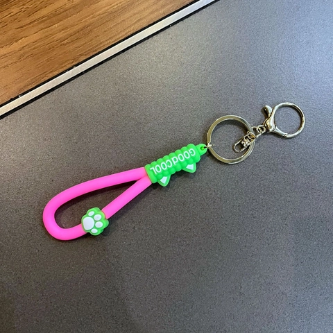 Schattige Siliconen Kattenpoot Sleutelhanger Met U-Vormige Riem Kleurrijke Dierentas Hanger Autosleutelhanger Voor Vrouwen