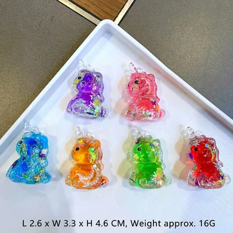 Ciondolo Bottiglia Sabbie Mobili Mini Unicorno Ornamento Acrilico Trasparente Glitter Stella Paillettes Liquido Portachiavi