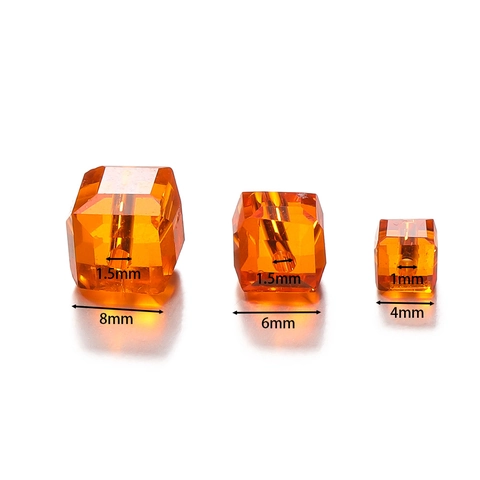 Faceted Crystal Cube Beads Square Glass Loose Beads For DIY Jewelry Making Bracelet Necklace Craft Accessories