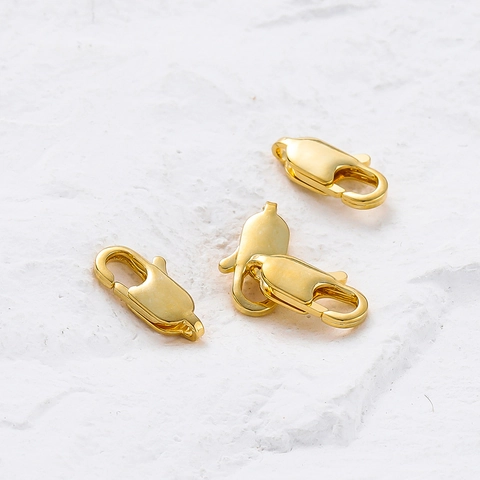 Gold Plated Copper Lobster Claw Clasps For DIY Jewelry Making Color Preserving Bracelet Necklace Connector Findings Accessory