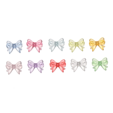 Acryl Transparante Strik Kralen Snoepkleur Schattige Strikvorm Losse Kralen Voor DIY Sieraden Maken Telefoonketting Accessoires