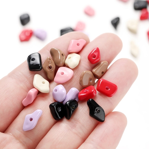 Colorful Irregular Acrylic Painted Crushed Stone Beads For DIY Jewelry Making Phone Chain Necklace Keychain Accessories