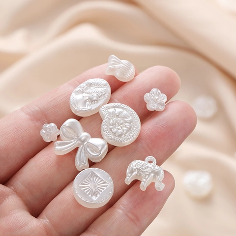 ABS Artificial Pearl Beads Baroque Style Flower Elephant Butterfly Conch Cameo For DIY Jewelry Making Accessories