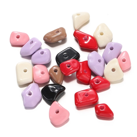 Colorful Irregular Acrylic Painted Crushed Stone Beads For DIY Jewelry Making Phone Chain Necklace Keychain Accessories