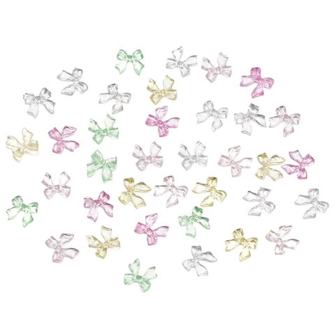 Mini Acrylic Bow Nail Art Decorations Transparent Sweet Resin Bow Charms For DIY Phone Case Jewelry Making Accessories