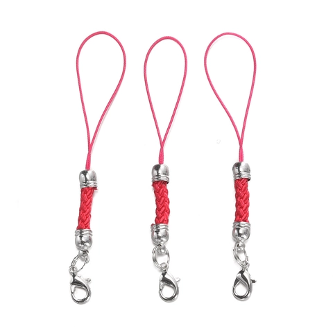 DIY Braided Mobile Phone Lanyard Colorful Pagoda Buckle Lobster Clasp Zinc Alloy Polyester Rope Hand Strap Jewelry Making Finding