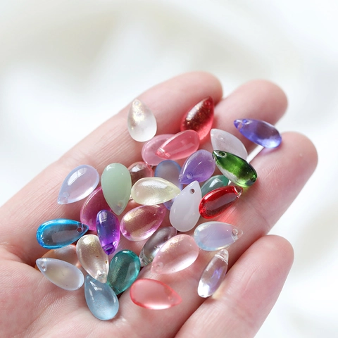 Teardrop Glazed Glass Pendants Waterdrop Beads For DIY Jewelry Making Handcrafted Necklaces Earrings Women Gift Accessories