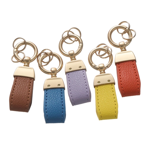 Portachiavi in Pelle PU Vintage Britannico Motivo Litchi Anello Chiave in Pelle Cucita Per Chiavi Auto Ciondolo Borsa Unisex Accessori