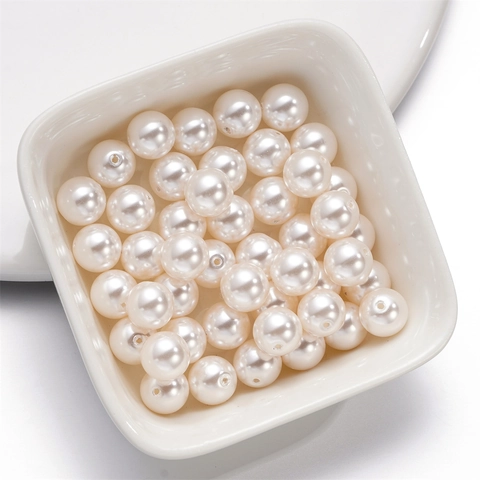 High Luster Artificial Pearl Round Loose Beads For DIY Necklace Bracelet Earring Jewelry Making Accessories Handicrafts Crafting Material