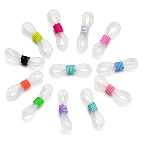 Silicone Eyeglass Chain Connector Anti-Slip Rubber Ring Figure 8 Glasses Rope End Connector DIY Jewelry Finding Accessory